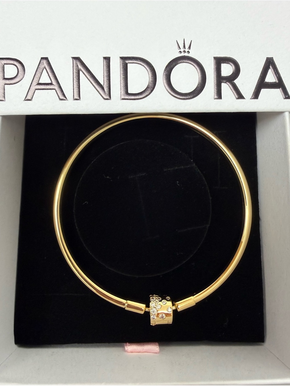 Pandora Gold Crystal Accent Bangle Bracelet